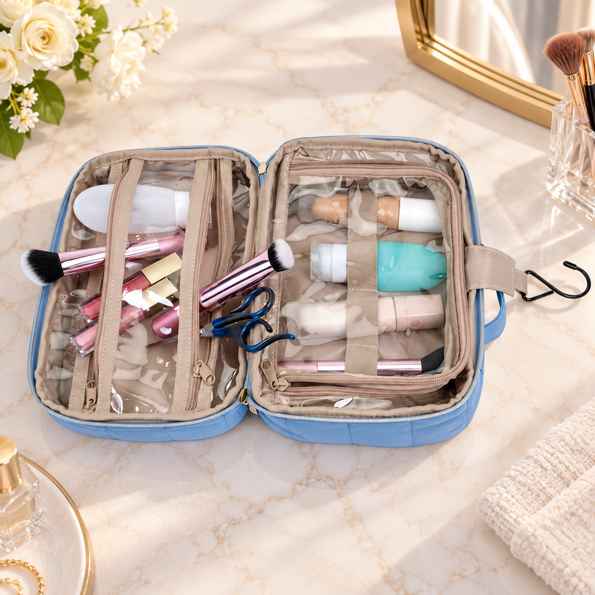 Quilted Hanging Beauty Organizer